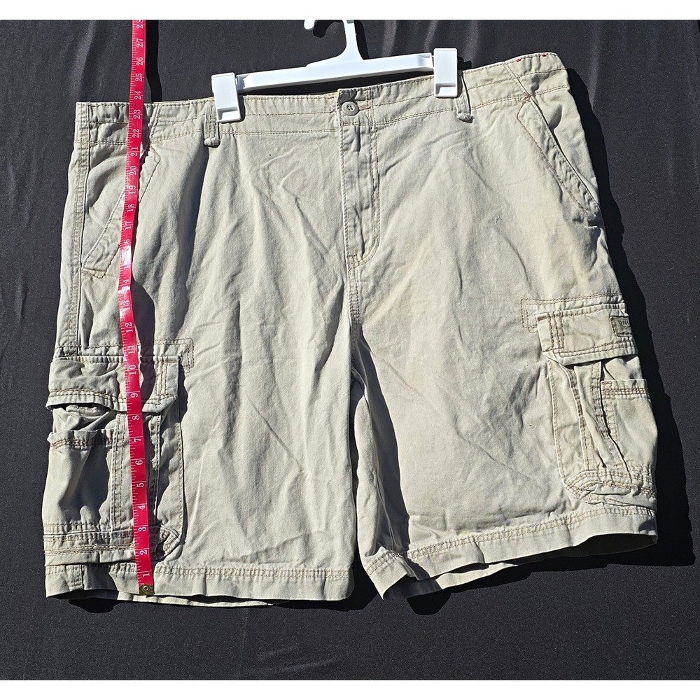 Unionbay Men's Size 46 Khaki Cargo Shorts Multi-Pocket 100% Cotton